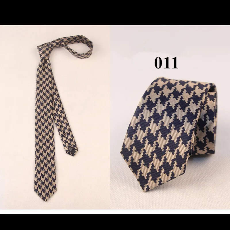 Классический 6 см узкий мужской галстук деловой Тонкий галстук для мужчин Модный высококачественный Шелковый полиэстеровый галстук для жениха - Цвет: 011