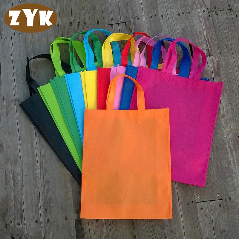 

30*38*10cm Eco Reusable Shopping Bags Random Cloth Fabric Grocery Packing Recyclable Bag Simple Design Tote Handbag