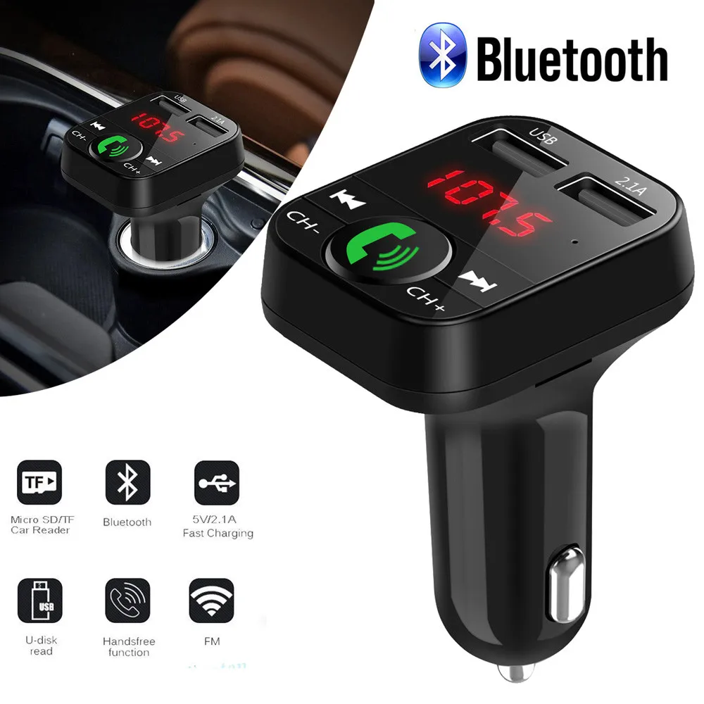 Автомобильный комплект громкой связи беспроводной Bluetooth fm-передатчик ЖК MP3-плеер USB зарядное устройство 2.1A автомобильные аксессуары громкой связи