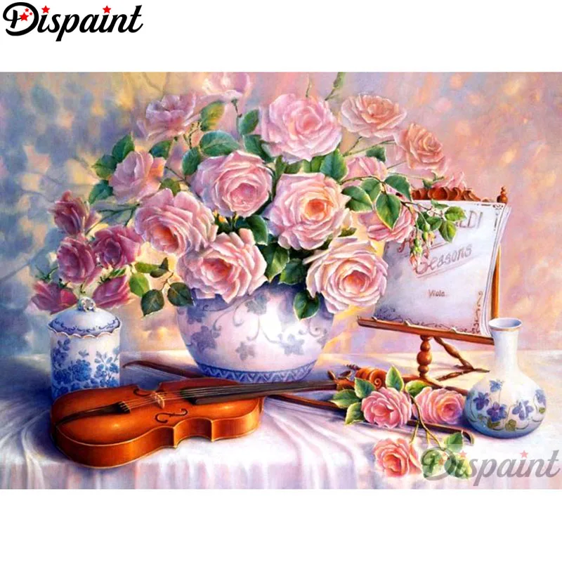 Dispaint Tam Kare Yuvarlak Matkap 5D DIY Elmas Boyama i ek Keman 
