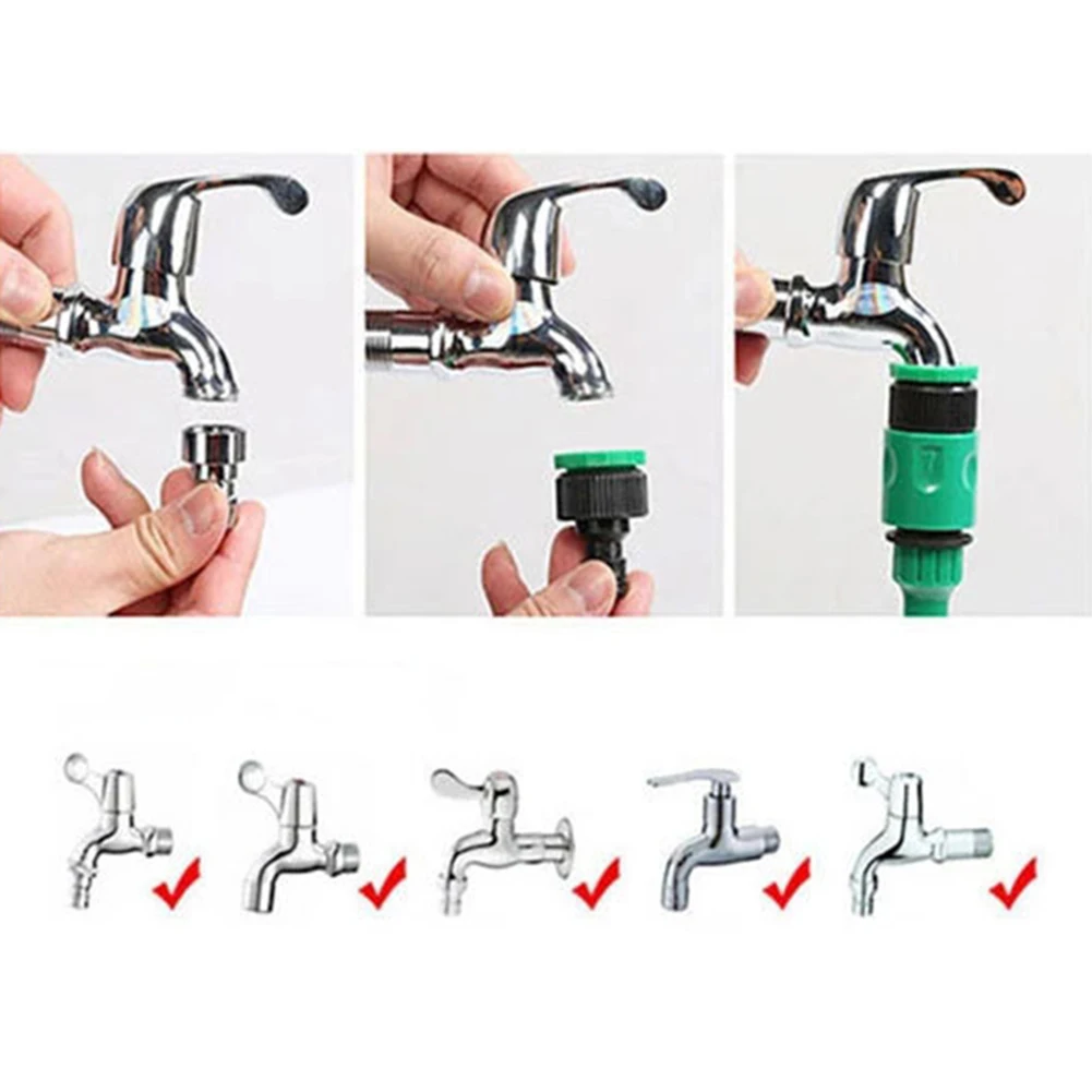 

2PCS Quick Coupling Adapter with 1/4 (ID 4mm) or 3/8'' (8mm) Barbed Connector Drip Tape for Irrigation Garden Watering