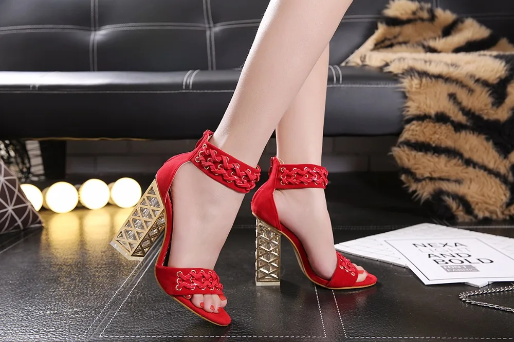 Details about / Sexy Women Rivets Strappy Open Toe Hollow Out Stilettos High Heel Sandals Shoes
