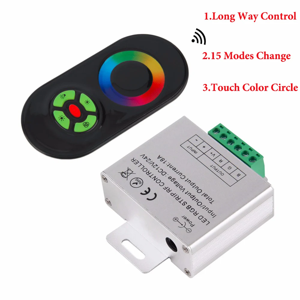 15M 20M 5050 Fita Waterproof LED RGB strip light RF Touch Remote Controller 