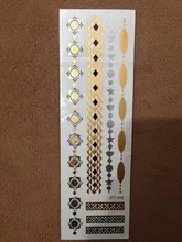 Tattoos Temporary Gold Silver Metallic Tattoos Metal Texture for Beauty Body