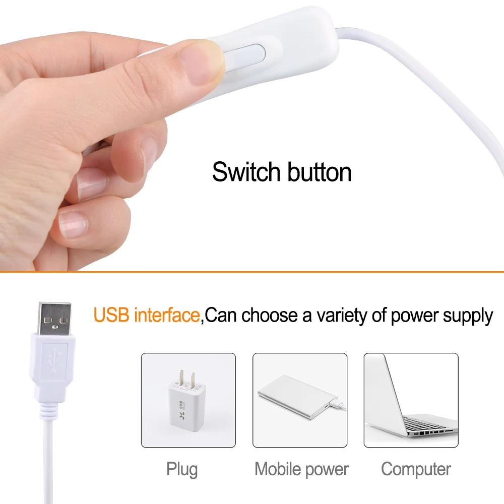 Светодиодсветильник лампа для чтения с питанием от USB 5 в постоянного тока 30