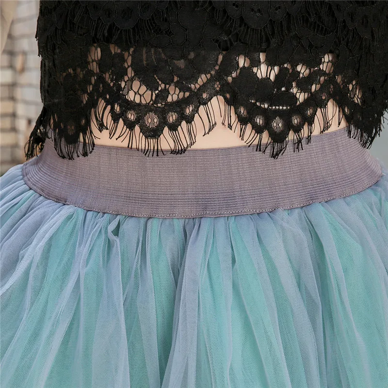 5 Layers 60cm Princess Midi Pleated Tulle Skirt Details