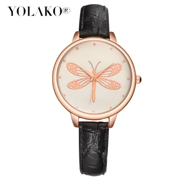 

Montre Femme Fashion Butterfly Quartz Watch Women Leather Bracelet Watch High Quality Casual Wrist Watch for Woman Clock Relogio