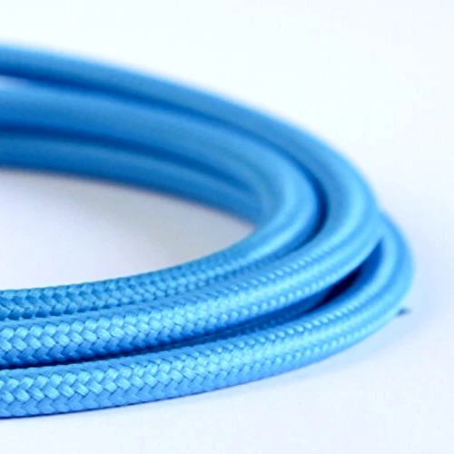 Цветные плетеные лампы в винтажном стиле, шнур, покрытый хлопком, плетеный кабель, античный тканевый провод лампы 2*0,75 мм - Цвет: Blue