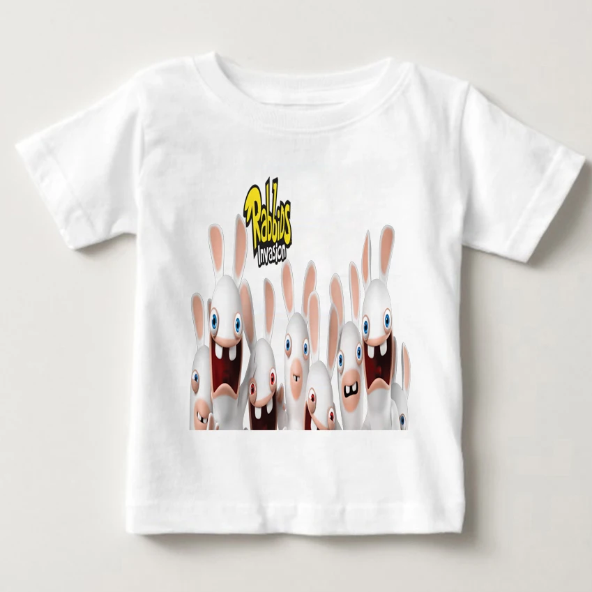 

T Shits Printing Short Sleeve summer Casual Cotton chila tshirt Rabbids Invasion boy girl Short Sleeve Tshirt children shirt