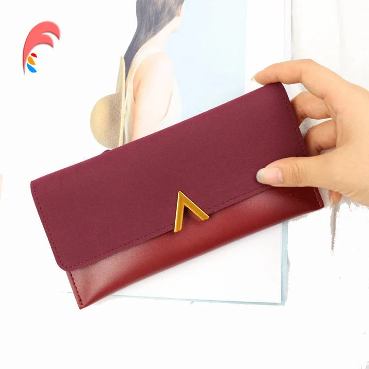Panelled Luxury Brand Women Wallets Fashion Hasp Leather Wallet Female