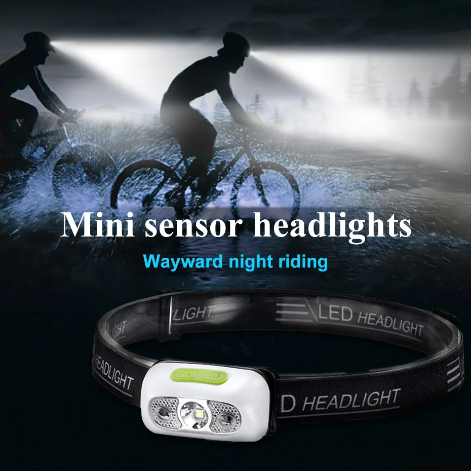 

5W Mini Rechargeable LED Headlamp Body Motion Sensor LED Head Light Lamp Lantern USB Waterproof Head Flashlight Torch Light