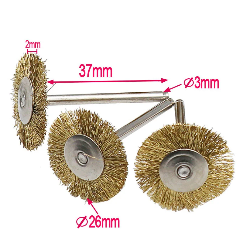 9 шт./компл. электрическая шлифовальная машина медной проволочной щеткой колеса чашки медные полирующие щетки 3 мм для Мощность вращающихся инструментов Dremel полировка инструменты