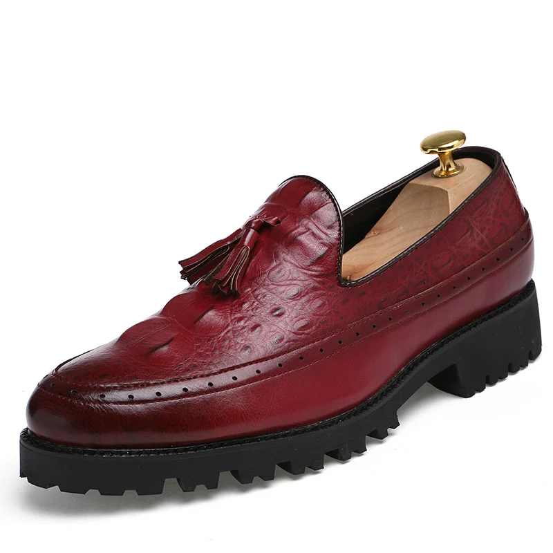 men fashion shoes leather luxury brand italian formal tassel dress footwear designer snake skin platform oxford shoes for men (13)