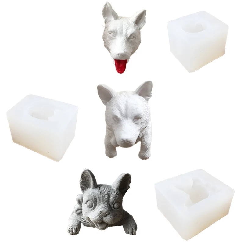 Силиконовая форма из силикагеля, Южная Корея, 3D ароматический воск, мини хаски, милая собака, формы, ароматический камень, формы для свечей, формы для мыла