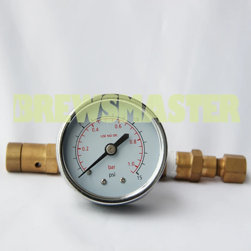 Adjustable Pressure Relief Valve with Guage, For Home Brew Beerin