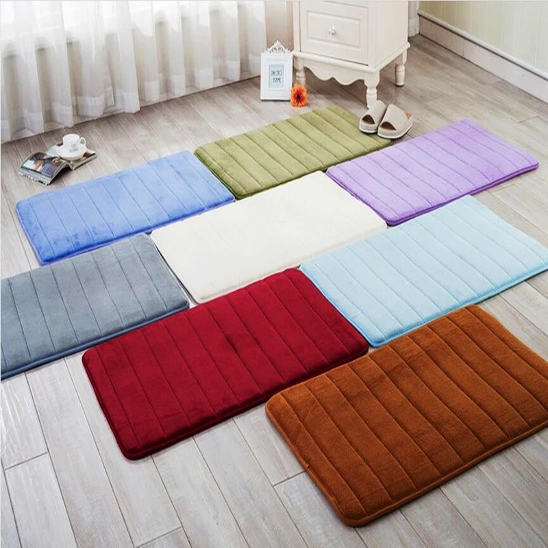 Memory Foam Bathroom Carpet Thickening Microfiber Velvet Mats for Living Room Kitchen Bedroom Memory Foam Bathroom Carpet Thickening Microfiber Velvet Mats for Living Room Kitchen Bedroom