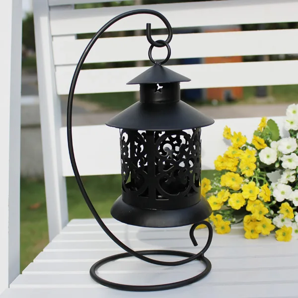 New Tabletop CANDLE LANTERNS Moroccan Style With Hanging Iron Standin Candle Holders from Home