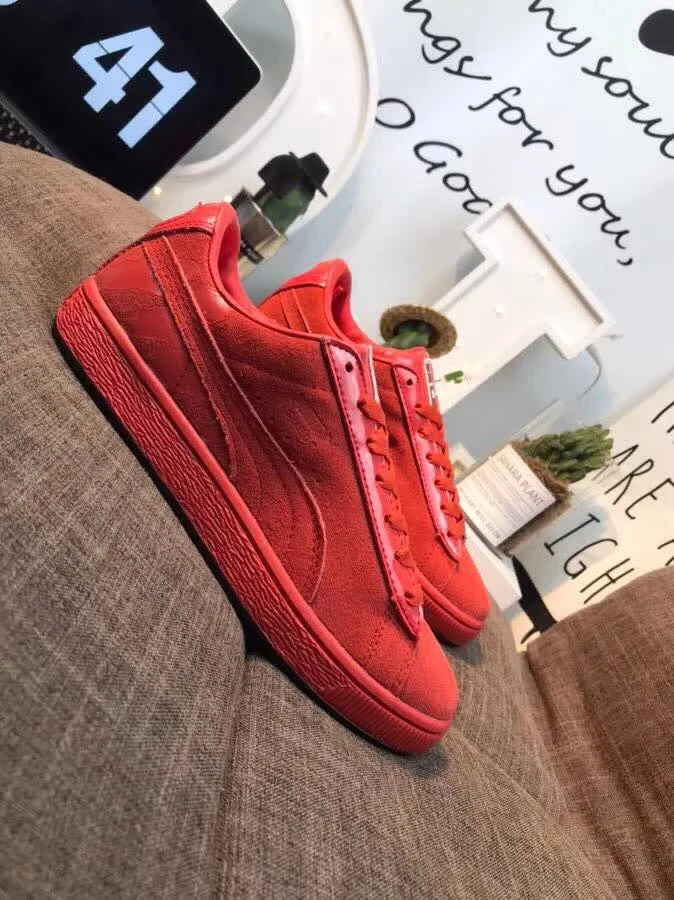 Оригинальная Puma 2018 Basket Heart лакированные женские кроссовки Замша сатин бадминтон
