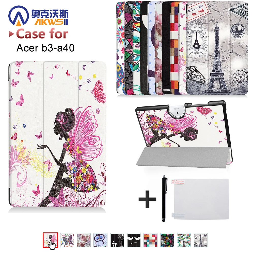 Case For Acer Iconia One 10 B3 A40 10.1 Tablet PC PU Leather Folio