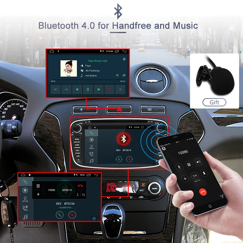 Junsun Android 8,1 автомобильный мультимедийный плеер gps 2 Din автомобильный DVD для Ford Focus 2/Kuga 2/S-MAX/Mondeo 4/C-MAX/Galaxy Wi-Fi ips экран