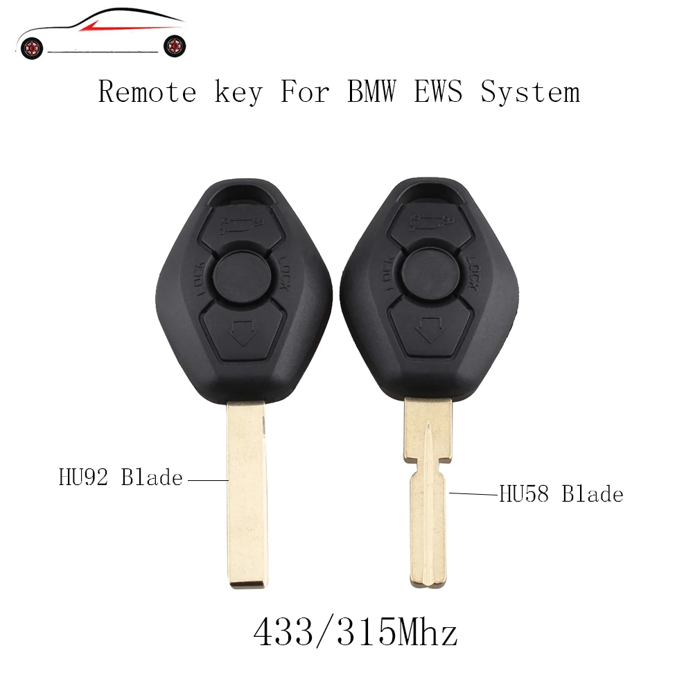 

GORBIN 433/315Mhz Remote Key For BMW EWS 1/3/5/7 Series For BMW 318 325 330 525 530 540 E38 E39 E46 HU58/HU92 Blade Original key