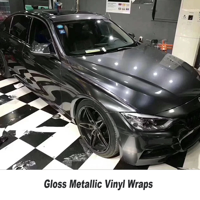 Gloss metallic gunmetal Vinyl Wrap Car Wrapping Styling With Air Bubble Free Dark Grey Glossy foil Size:1.52*20M/Roll Gloss metallic gunmetal Vinyl Wrap Car Wrapping Styling With Air Bubble Free Dark Grey Glossy foil Size:1.52*20M/Roll