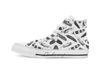 

Frozen Feather Design breathable Casual High Top lace-up Canvas shoes sneakers