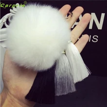 Новое Поступление Имитация меха кролика шар кисточка Автомобильная Сумочка с брелоком кольцо для ключей Ap10