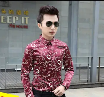 M-3XL! Men's fashion ! 2018 Autumn winter men's printed long sleeve shirt style non - ironing shirt M-3XL! Men's fashion ! 2018 Autumn winter men's printed long sleeve shirt style non - ironing shirt