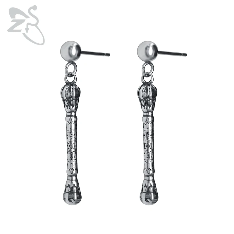 

ZS 1 Pair Hip Hop Drop Earrings Punk Style Men's Stainless Steel Earring Rock Roll Ear Piercing Jewelry 2019 Male Dangle Earing