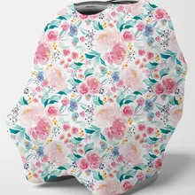 Чехол для кормления многоразовый шарф для кормления грудью-чехол для детского автокресла, чехол для коляски, навес для сидения для мальчиков(розовый фиолетовый цветочный