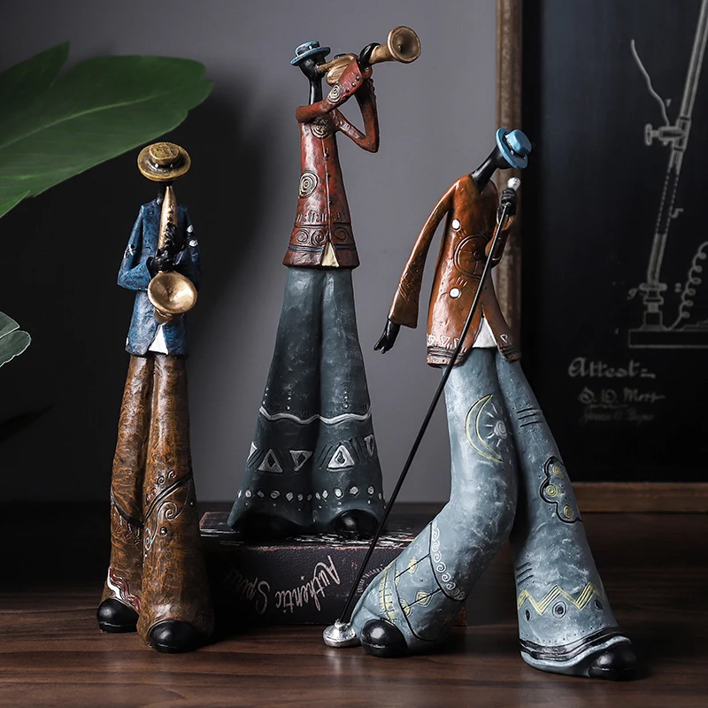 

Manta Band Creative Character Decoration Shop Window Decoration Musical Instrument Model Home Crafts miniature figurines