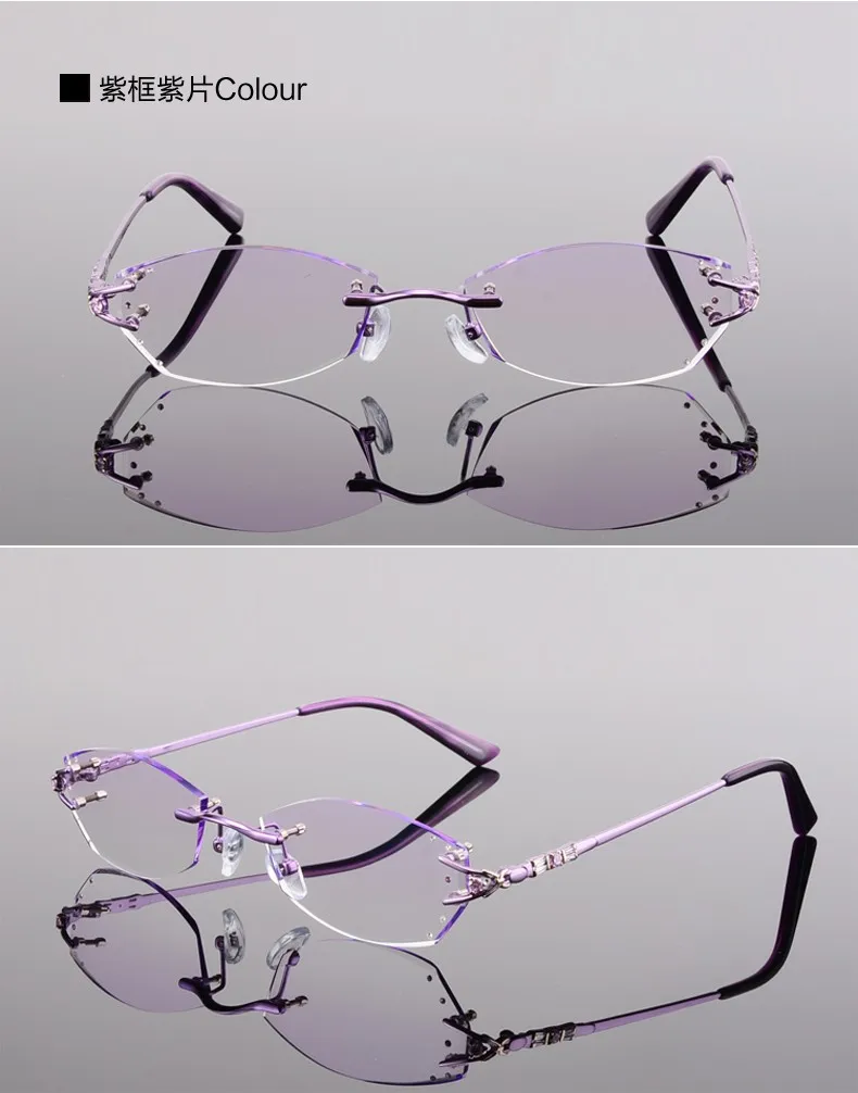 Женские очки, очки с бриллиантами, оправа для близорукости без оправы, со стразами близорукость, очки под заказ YJ55