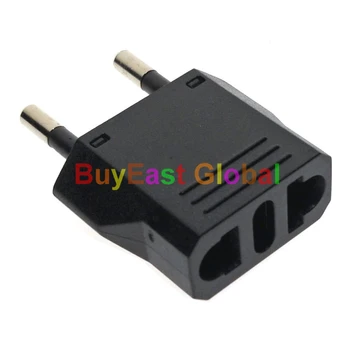 

(3 PCS) EU Europlug Type C Power Plug Adapter Change US, Italy Plug Black Color