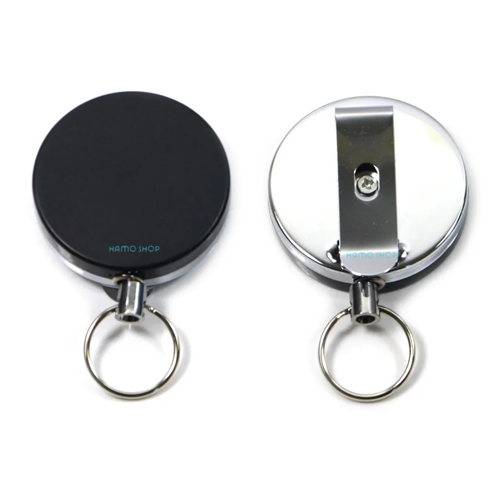 1pcs 50mm Plastic Metal Retractable Pull Chain Reel ID Card Badge