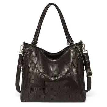 

2018 women genuine leather handbag female large totes high quality serpentine print ladies shoulder messenger top-handle bags