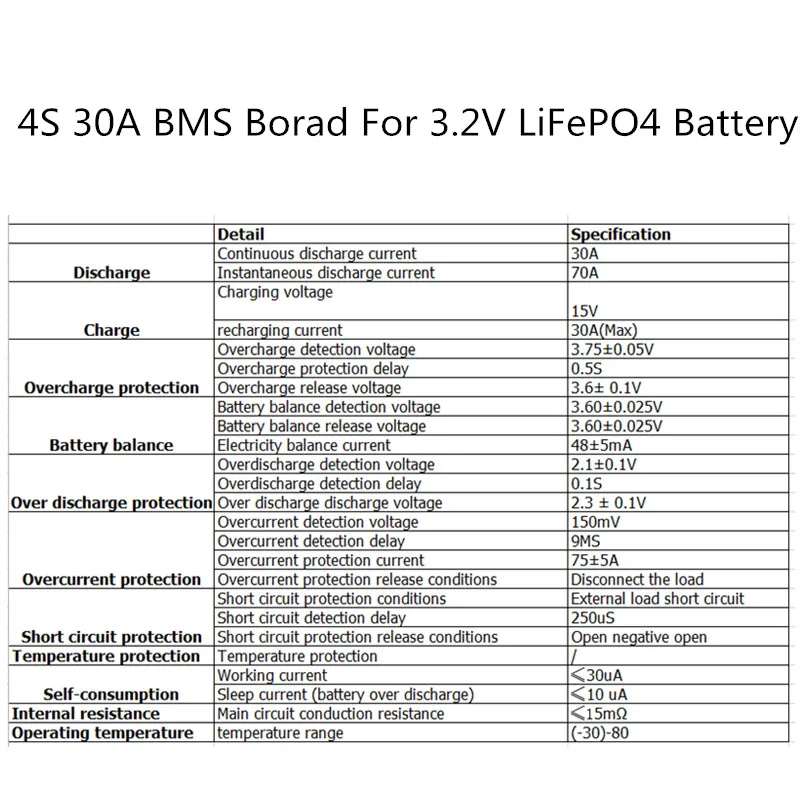 Защитная плата BMS литий железо фосфат 30 А 3 2 в|lithium iron phosphate|lithium ironbms 30a |