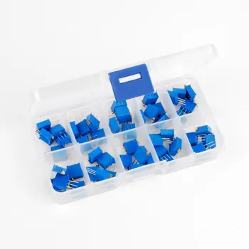 

ShenzhenMaker 50pcs 3296W Variable Resistor Potentiometer Trimmer Assorted Ten Types variable resistor
