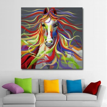 

Abstract Animal Art Sexy Colorful Horse Flowing Hairs For Living Room Wall Art Posters And Prints Wall Pictures Home Decor
