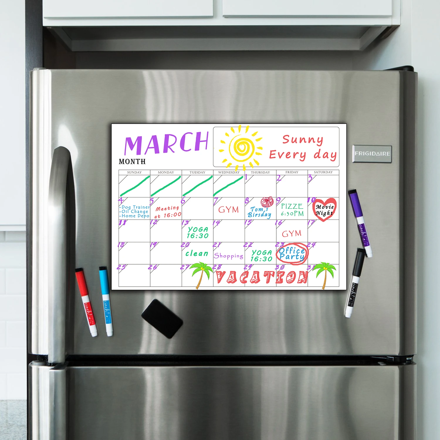 2019 Planner Calendars Magnetic refrigerator Board Plan