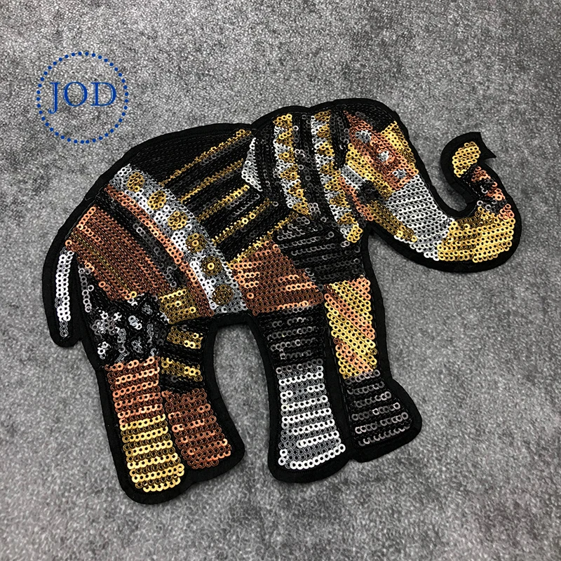 Nähen Elephant Gray Patch Embroidered Iron on Patch Clothe Appliques