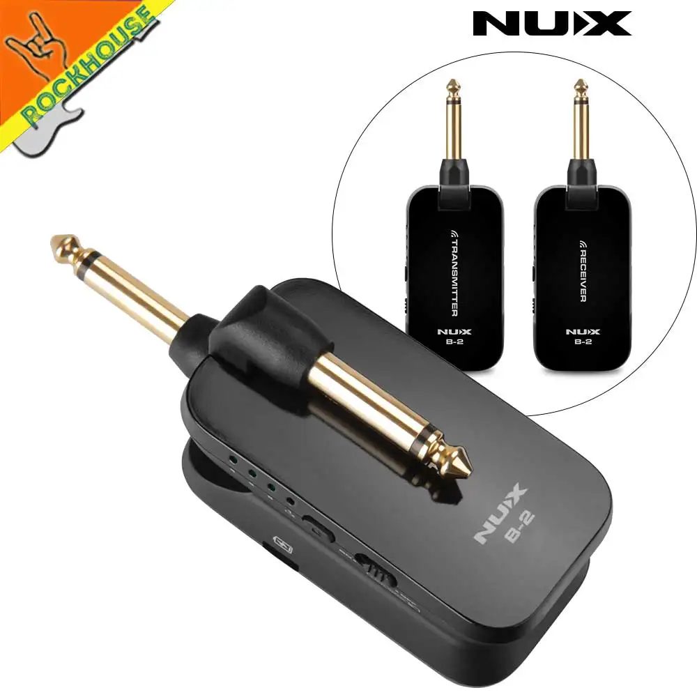 NUX B-2 Беспроводная гитарная система 2,4 ГГц перезаряжаемый 4 канала беспроводной аудио передатчик приемник для всех 1/4 'Jack инструментов
