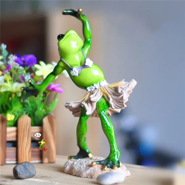 Funny Frog Family Dancing Ballet Styles Resin Toys Figures - Ballet Frog 4-2