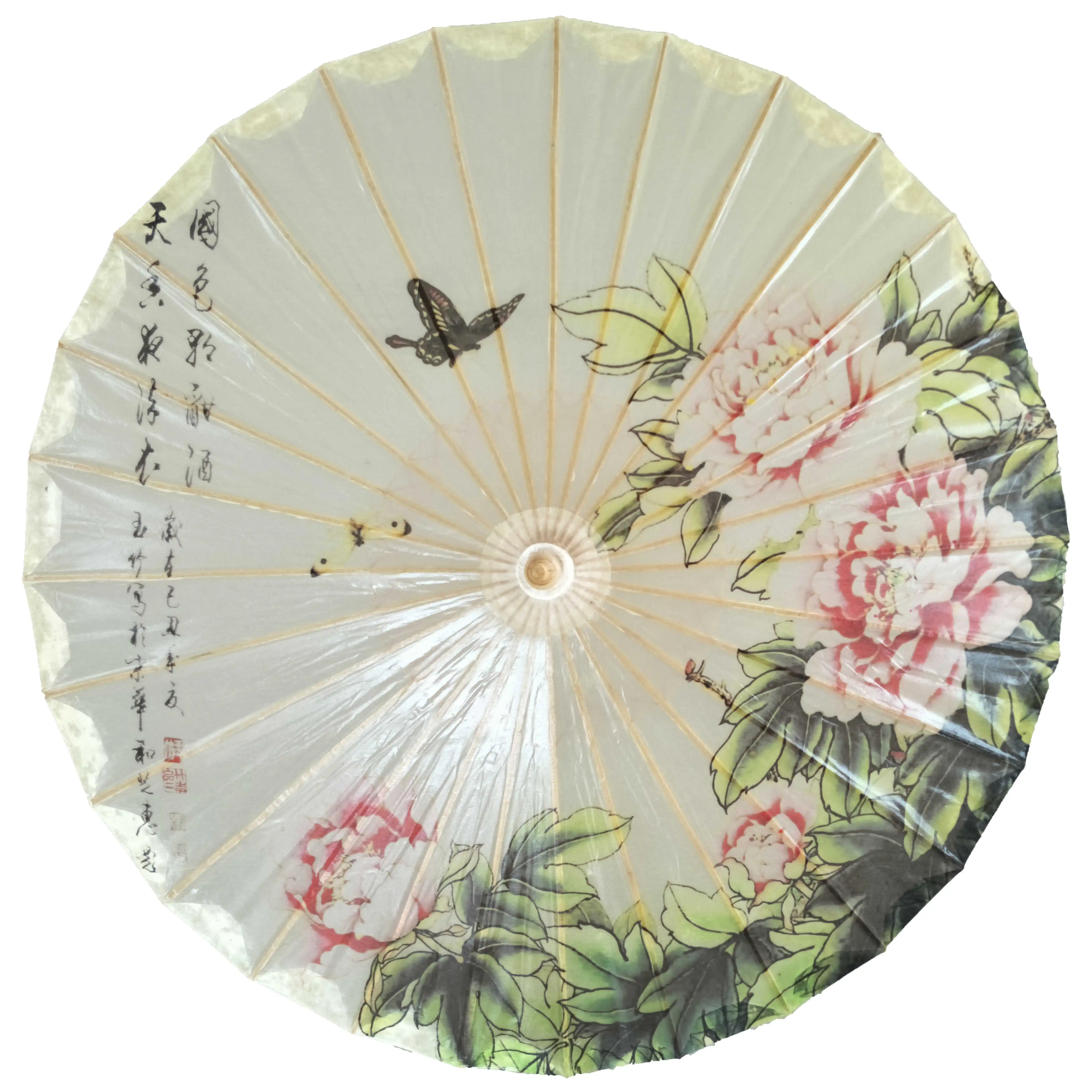 Деревянный женский водонепроницаемый бамбуковый зонтик, классический Декор, зонтик, Ципао, для шоу, танцев, китайский бумажный зонтик ручной работы - Цвет: lemon yellow