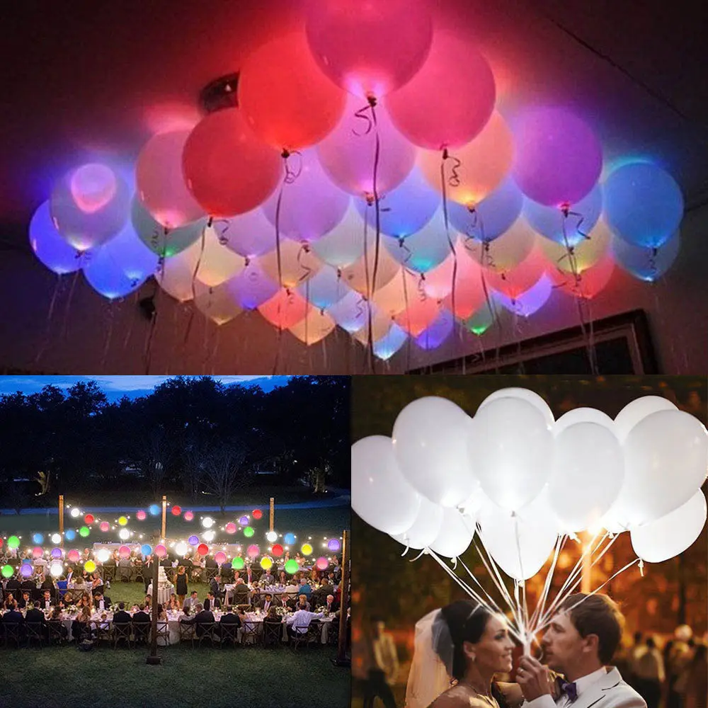 

Creative Colorful LED Balloons Light Up Home Wedding Birthday Party DIY Decoration Supplies