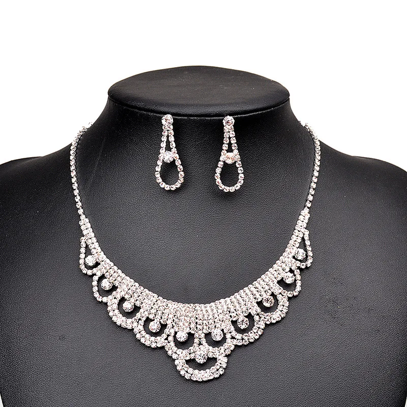 Jewelry & Accessories,Fashion Jewelry Sets. Bridal jewelry, Wedding jewelry, Zircon necklace earrings set