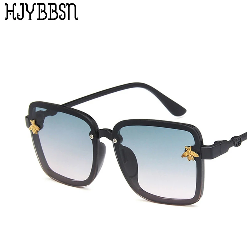 HJYBBSN негабаритных квадратных Bee мальчиков солнцезащитные очки мода родитель-ребенок дети солнцезащитные очки милые оттенки Открытый защитные очки UV400