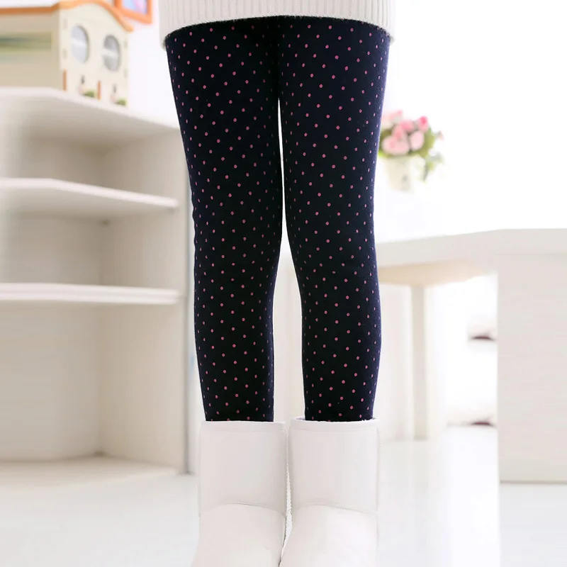 Autumn Winter New Girls Leggings Cotton Velvet Warm Candy Color Girl Casual Pants 4-11 Year Children Pants