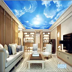 Beibehang фото обои облака цвет небесно-синий и белый обои интерьер потолка Топ лобби конференц-настенная Фреска wallpaper-3d