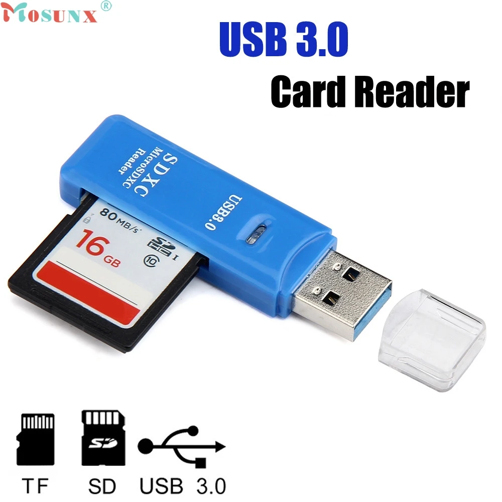 Mosunx Заводская цена 5 Гбит/с супер Скорость Mini USB 3.0 Micro SD/SDXC TF Card Reader адаптер 0216 прямая